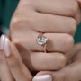rose gold oval diamond ring half bezel
