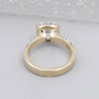 Horizontal cushion cut engagement ring