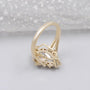 Vintage style pear diamond halo ring