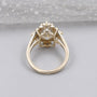 Elegant pear cut engagement ring in yellow gold