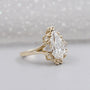 Yellow gold pear cut diamond ring close-up