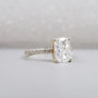 Yellow gold cushion cut diamond ring