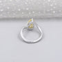 Elegant bypass wedding ring with pear yellow diamond