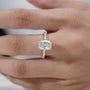 Cushion diamond ring with yellow gold setting