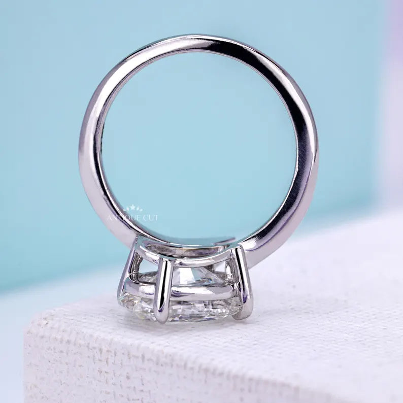 Oval Diamond Center With White Gold Bypass Solitaire Design | Lab Grown Bridal Engagement Jewelry With Elegant Prong Setting