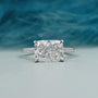 East-West Cushion Cut Lab Grown Diamond Solitaire Engagement Ring in White Gold | Proposal Ring for Her