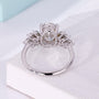 Oval solitaire engagement ring with 4 prong setting in white gold