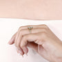 Yellow gold vine engagement ring with 6 prong claw setting