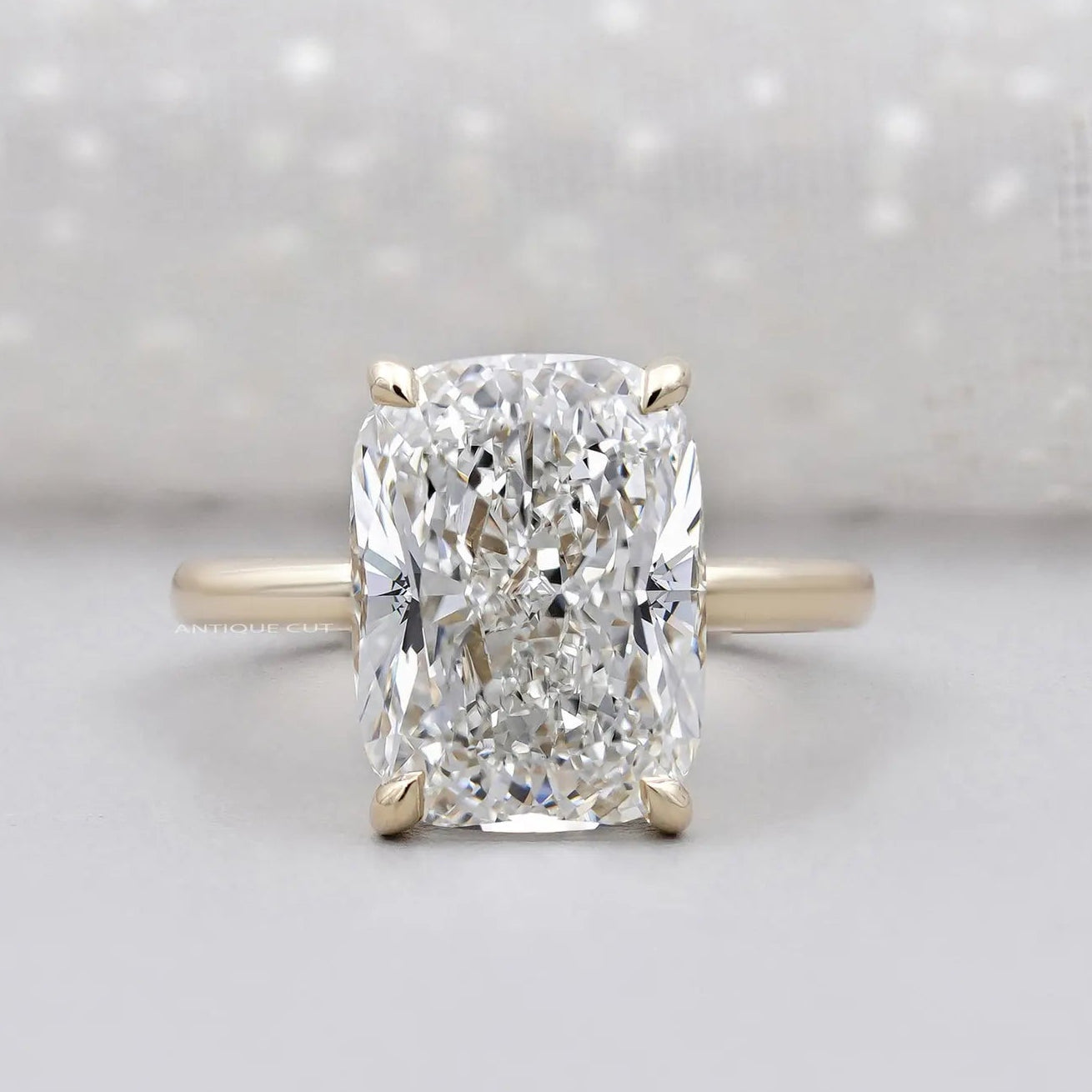 Cushion Solitaire Engagement Ring With 4 Prong Setting | Lab Made Diamond | IGI Certified