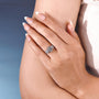 Antiquecut lab grown diamond ring with oval center stone design