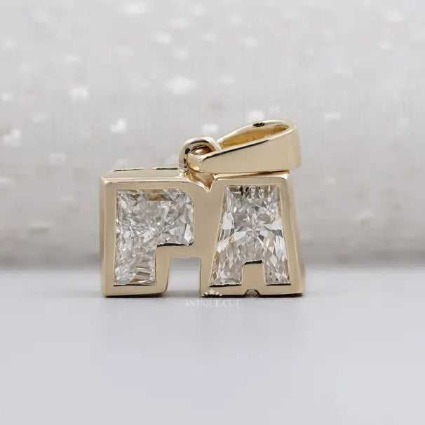Personalized Alphabet Diamond Initial Pendant Necklace in yellow gold