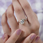 Round cut bridal ring with diamond under-halo detail