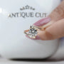 Yellow gold open gallery engagement ring side profile