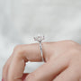 Cushion cut solitaire bridal ring with hidden halo and premium lab grown diamond.