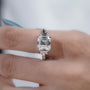 IGI Certified Lab Grown Square Emerald Diamond Engagement Ring in White Gold