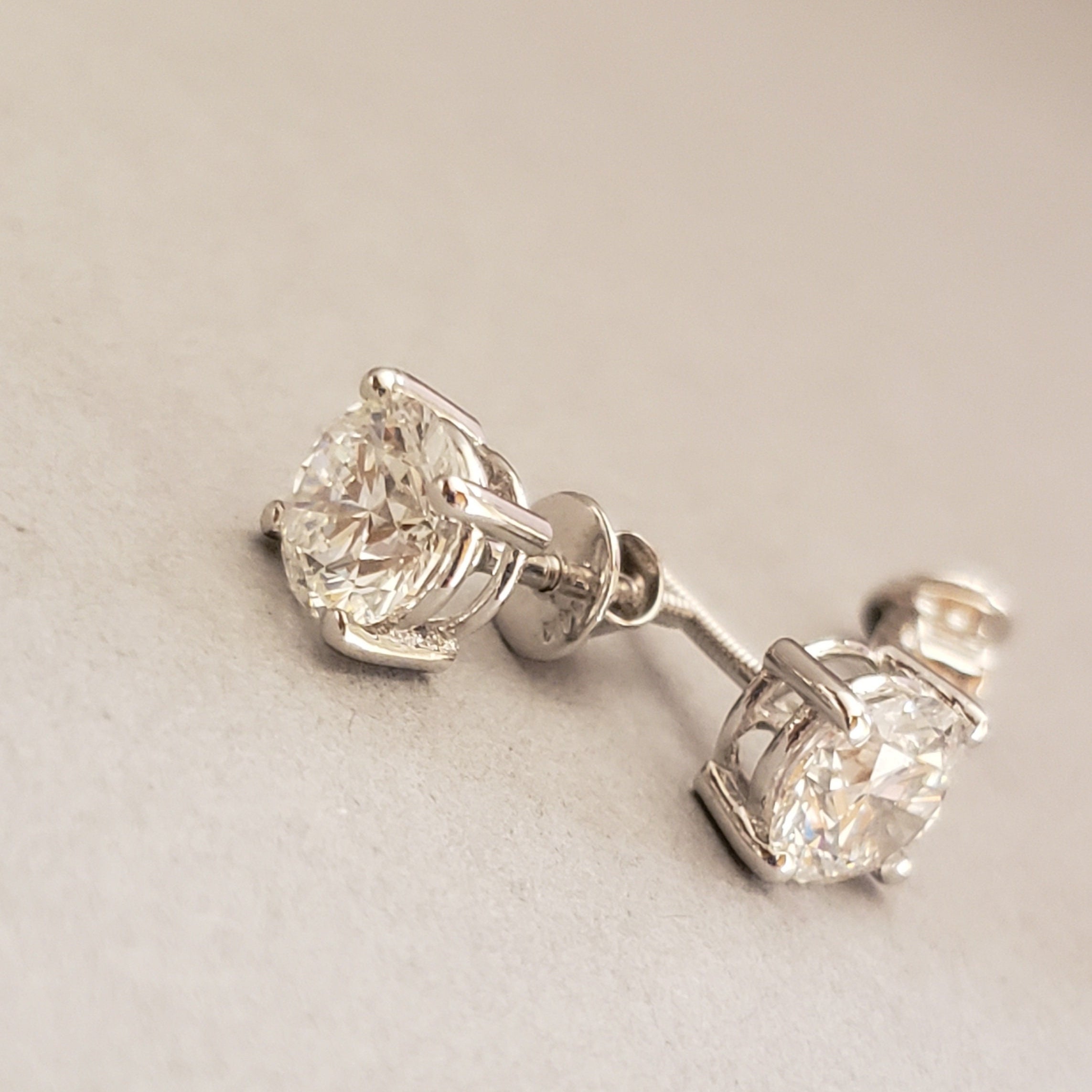 2ct Diamond Solitaire Studs | Wedding Jewelry | Diamond Stud Earrings | Lab Grown Diamonds | Anniversary Gift | Classic Diamond Earrings