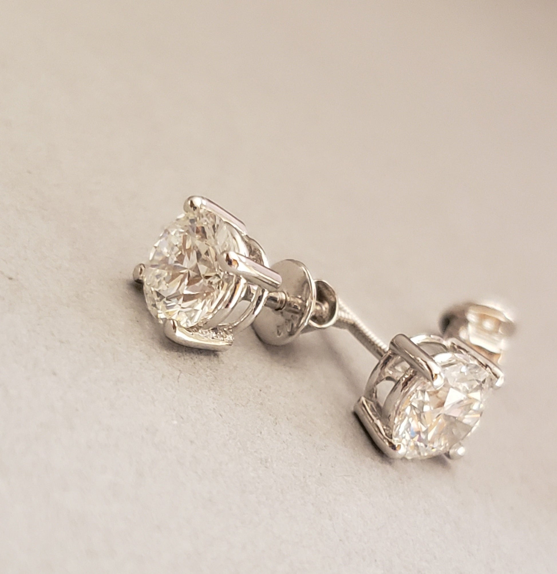 2ct Diamond Solitaire Studs | Wedding Jewelry | Diamond Stud Earrings | Lab Grown Diamonds | Anniversary Gift | Classic Diamond Earrings