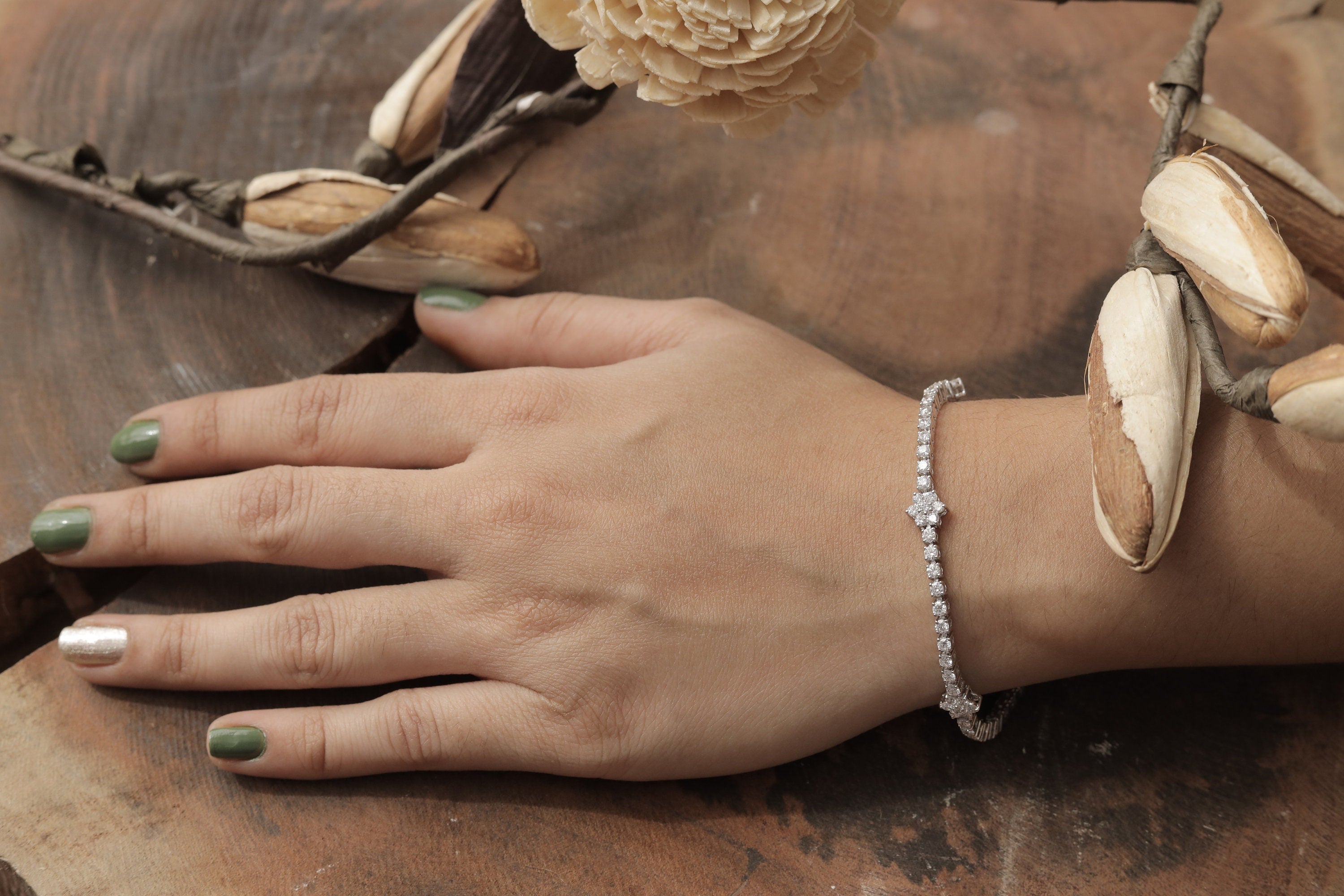 3.5 carat diamond Bracelet, Round lab grown diamond tennis bracelet, Anniversary Gift for her, 6 to 7.5 inches, 10k/14k white gold