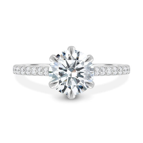 Round 2.50tcw Lab Grown Diamond Hidden Halo Engagement ring, EF color, VS clarity