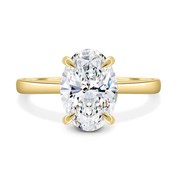 Oval 2.60tcw Lab Grown Diamond Hidden Halo Cathedral Style Engagement Ring, EF Color, VS Clarity