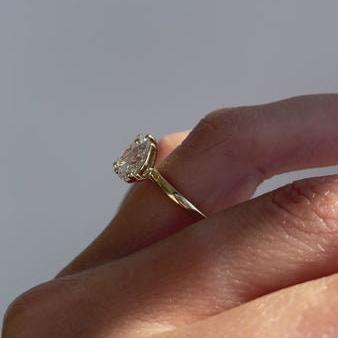 Pear and Oval 3.00tcw Lab Grown Diamond Toi Et Moi  Engagement Ring, D-E-F Color, VVS-VS Clarity