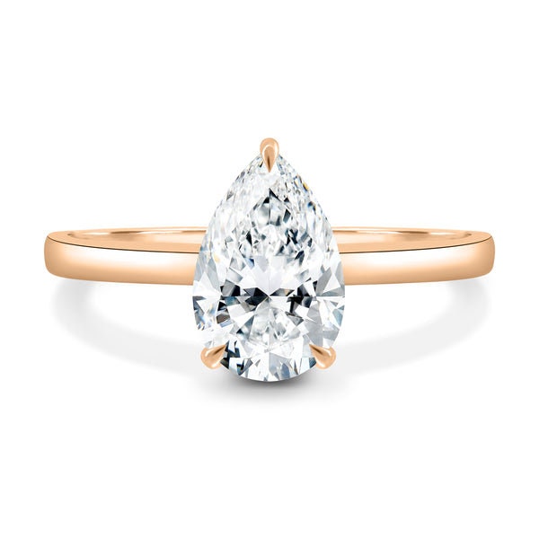 Pear 1.5ct IGI certified, EF Color, VS Clarity, Lab Diamond Solitaire Engagement ring