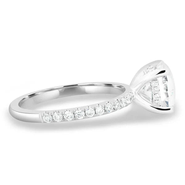 3.60ctw Round Lab Grown Diamond Engagement Ring | Side Stones | IGI Certified | Custom Gold & Platinum