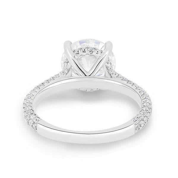 2.70tcw Lab Diamond Engagement Ring | 1.50ct Round Center | IGI | Triple Pavé Halo Style