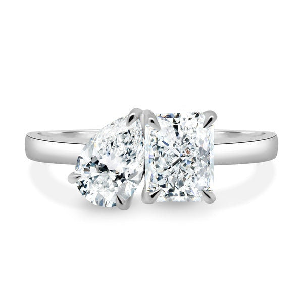 Pear & Radiant 2.00tcw Lab Diamond Toi et Moi Ring | IGI Certified | D-E-F VVS–VS Clarity