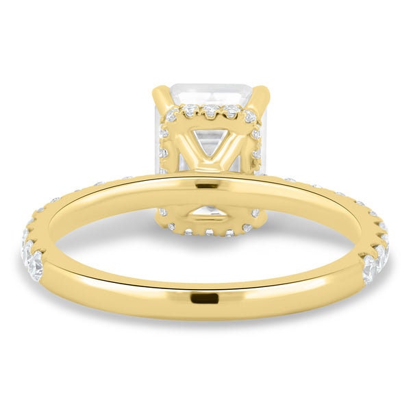 Emerald 3.40tcw Lab Grown Diamond Solitaire Hidden Halo Engagement ring, EF Color, VS Clarity