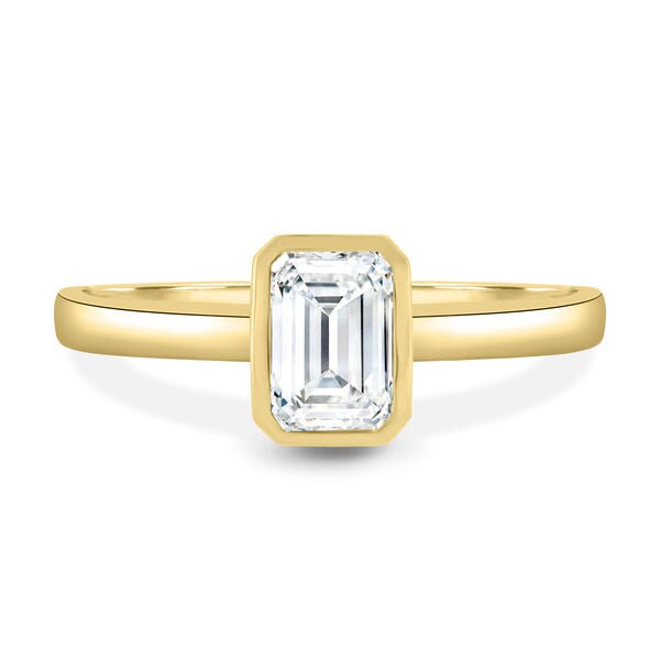 1.20ct Emerald Lab Diamond Bezel Cathedral Ring | IGI Certified | D-E-F VVS–VS Clarity