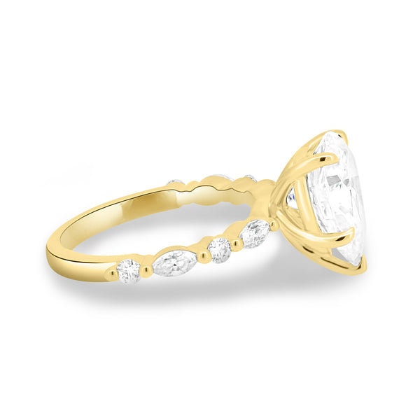 Pear 3.00tcw Lab Grown Diamond Accent band Engagement ring, EF Color, VS Clarity - IGI Certificate