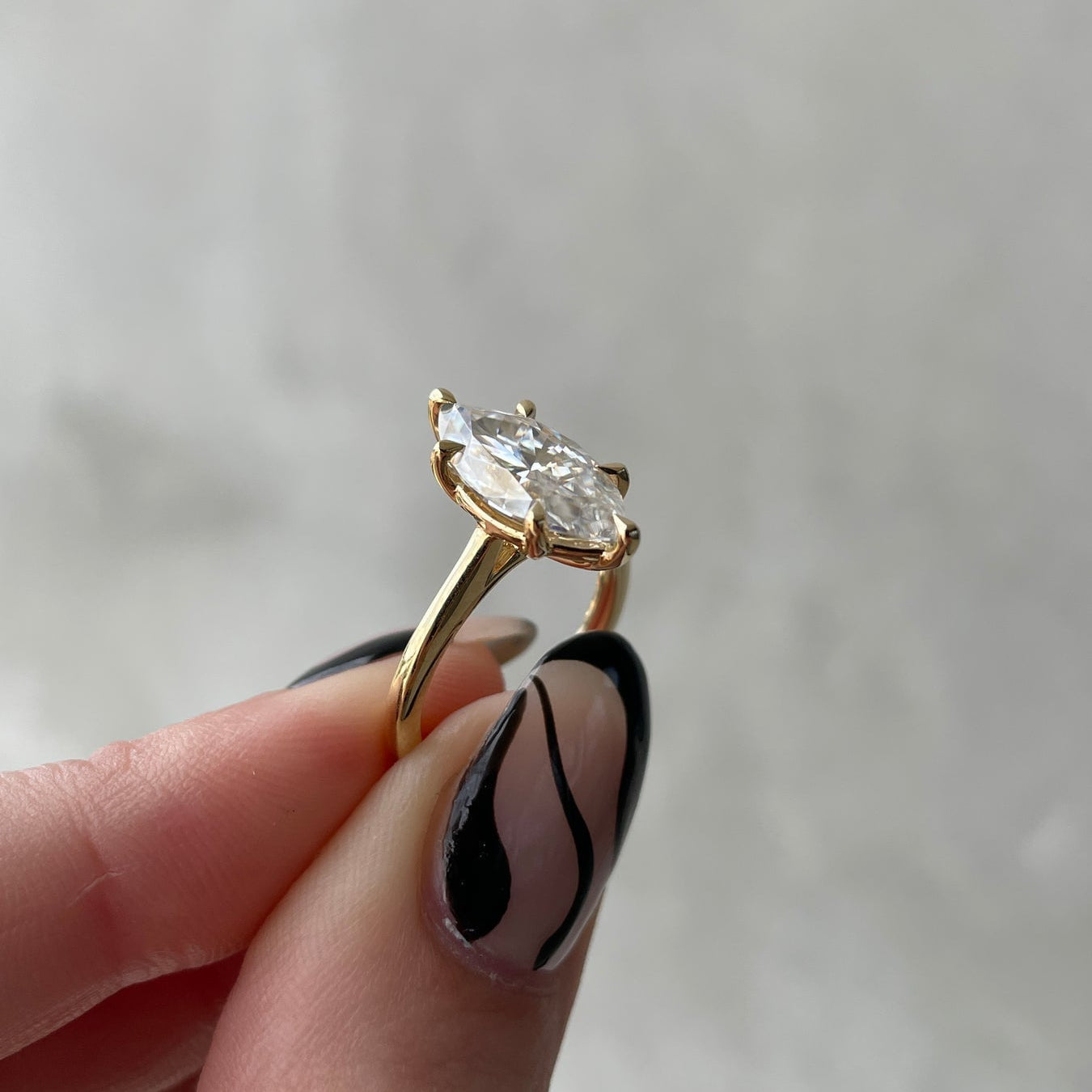 Marquise 2.20ct Lab Grown Diamond 6 Claw Solitaire Engagement ring, DEF Color, VVS-VS Clarity