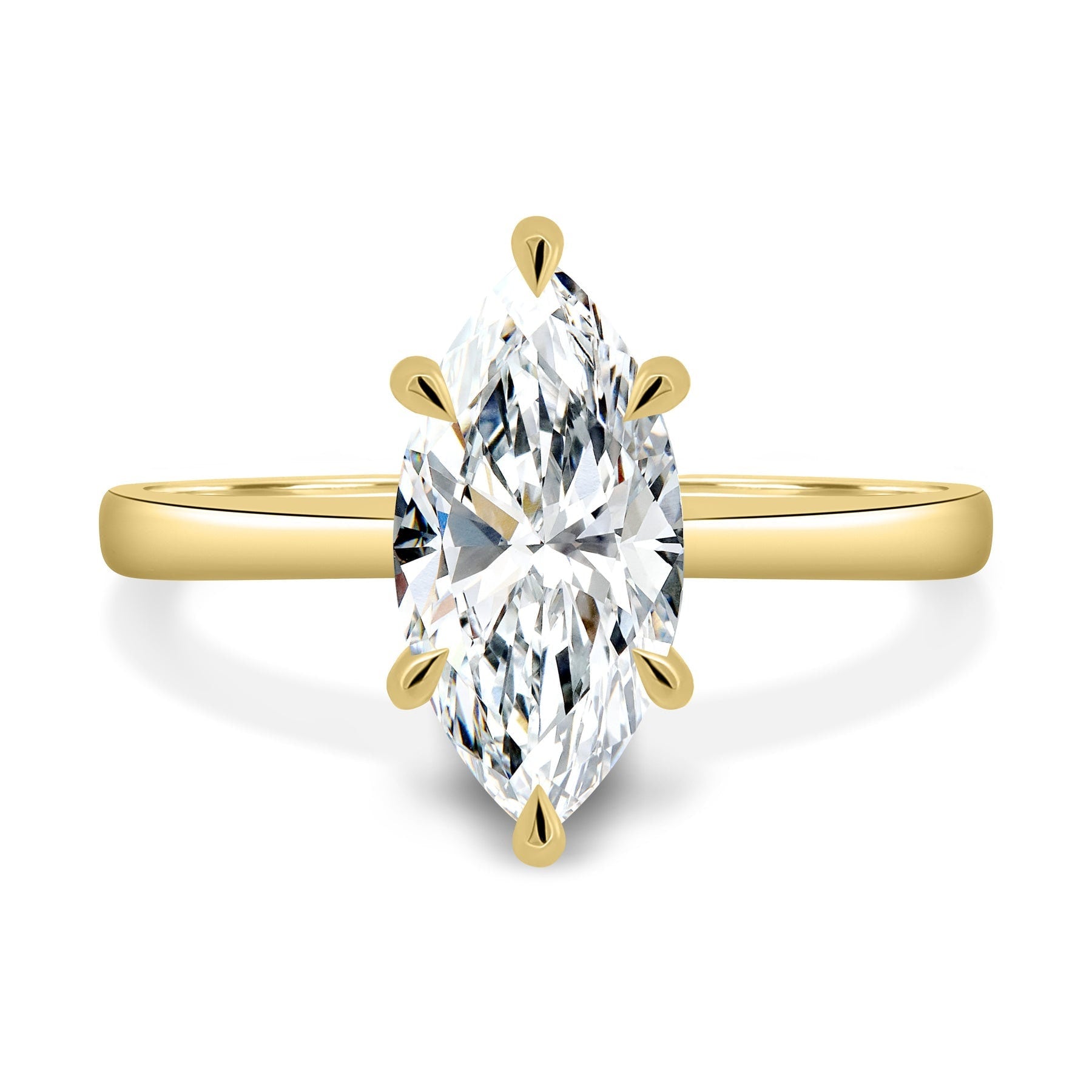 Marquise 2.20ct Lab Grown Diamond 6 Claw Solitaire Engagement ring, DEF Color, VVS-VS Clarity