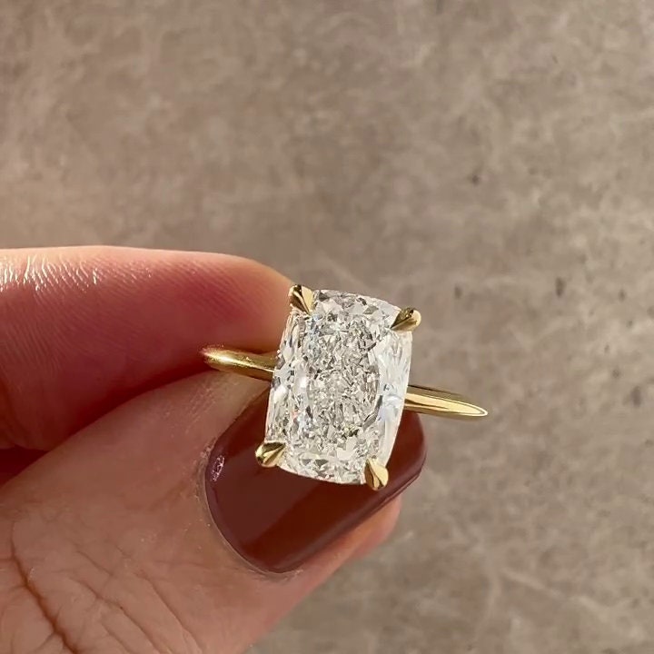 Cushion 2.60ct Lab Grown Diamond Hidden Halo Engagement Ring, EF Color, VS Clarity - IGI Certificate