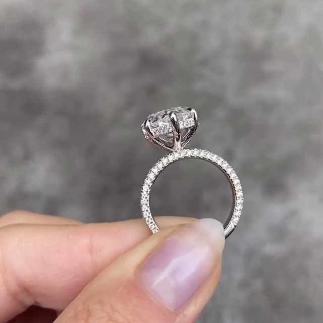 Pear 9.70tcw Lab Diamond Hidden Halo Engagement Ring | IGI Certified D-E-F VVS–VS