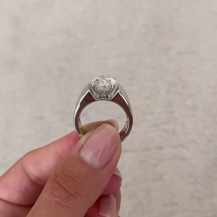 Oval 5.00ct Lab Grown Diamond Men's Channel Set Engagement Ring, D-E-F Color, VVS-VS Cl;arity