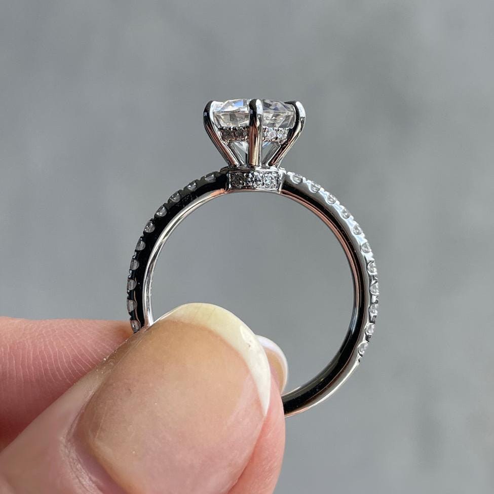 Round 2.50tcw Lab Grown Diamond Hidden Halo Engagement ring, EF color, VS clarity