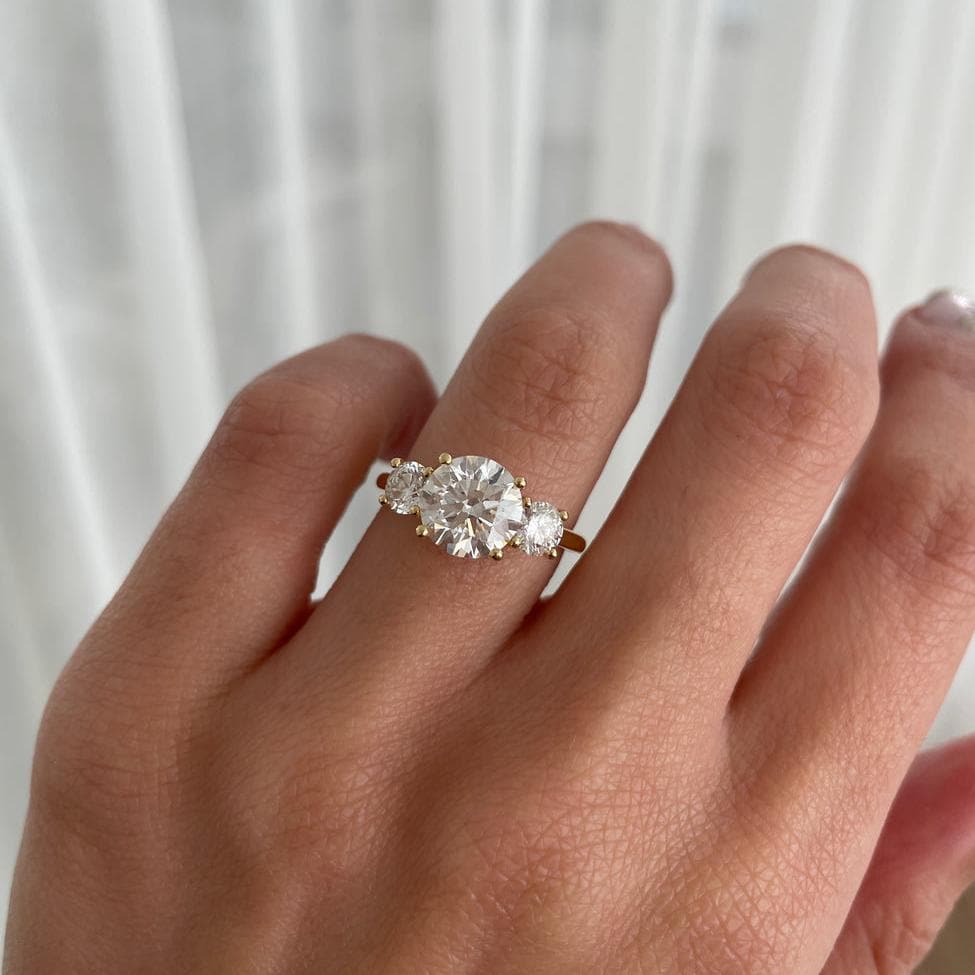 3.00ct Round Lab-Grown Diamond Engagement Ring | IGI Certified | D-E-F Color VVS-VS Clarity 10k/14k/18k Platinum White Gold