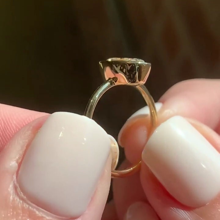 Oval 2.00ct Lab Grown Diamond Bathtub Bezel Fully Engagement Ring, DEF Color, VVS-VS Clarity