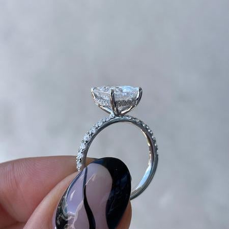 Radiant 3.50tcw Lab Diamond Ring | Pavé Solitaire Setting | IGI Certified | Custom Gold Options