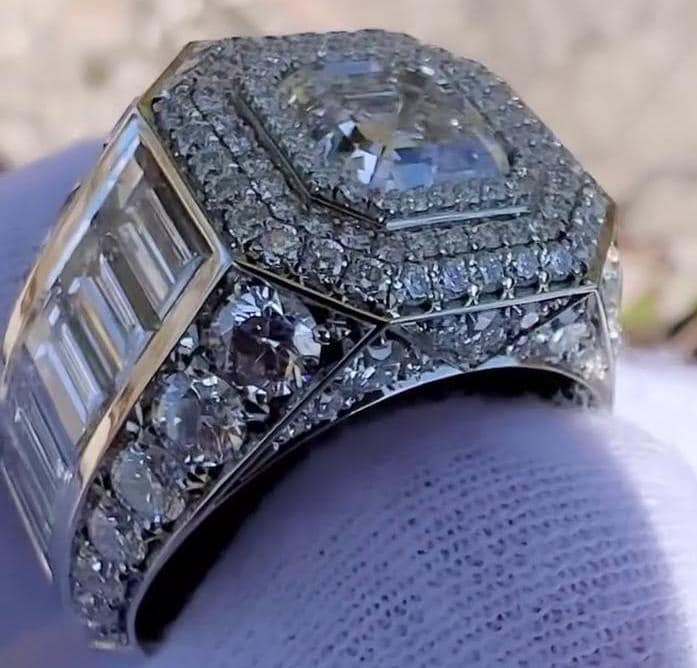 Asscher Cut Men's Engagement Ring 9.50tcw | Lab Grown Diamonds | IGI Certified | Luxury Custom Ring