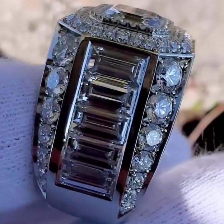 Asscher Cut Men's Engagement Ring 9.50tcw | Lab Grown Diamonds | IGI Certified | Luxury Custom Ring