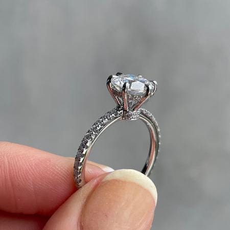Round 2.50tcw Lab Grown Diamond Hidden Halo Engagement ring, EF color, VS clarity