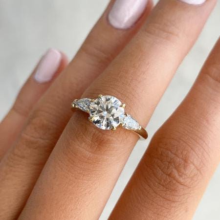 Round 2.50tcw Lab Grown Diamond Three Stone Engagement ring, EF Color, VS Clarity