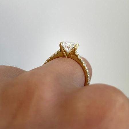 1.20tcw Oval Lab Grown Diamond Engagement Ring | Pavé Band | IGI Certified