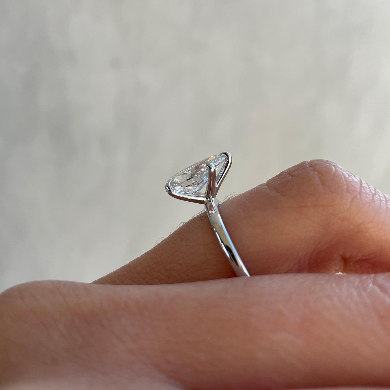 Pear 2.50 Lab Grown Diamond Solitaire Engagement Ring, DEF color, VVS-VS Clarity - IGI Certificate