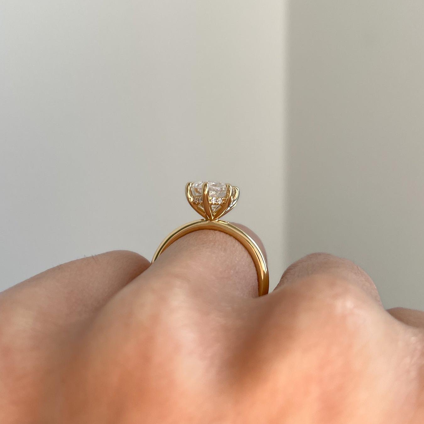 2.60tcw Hexagon Lab Diamond Engagement Ring | Hidden Halo | IGI Certified | DEF VVS | Custom Gold