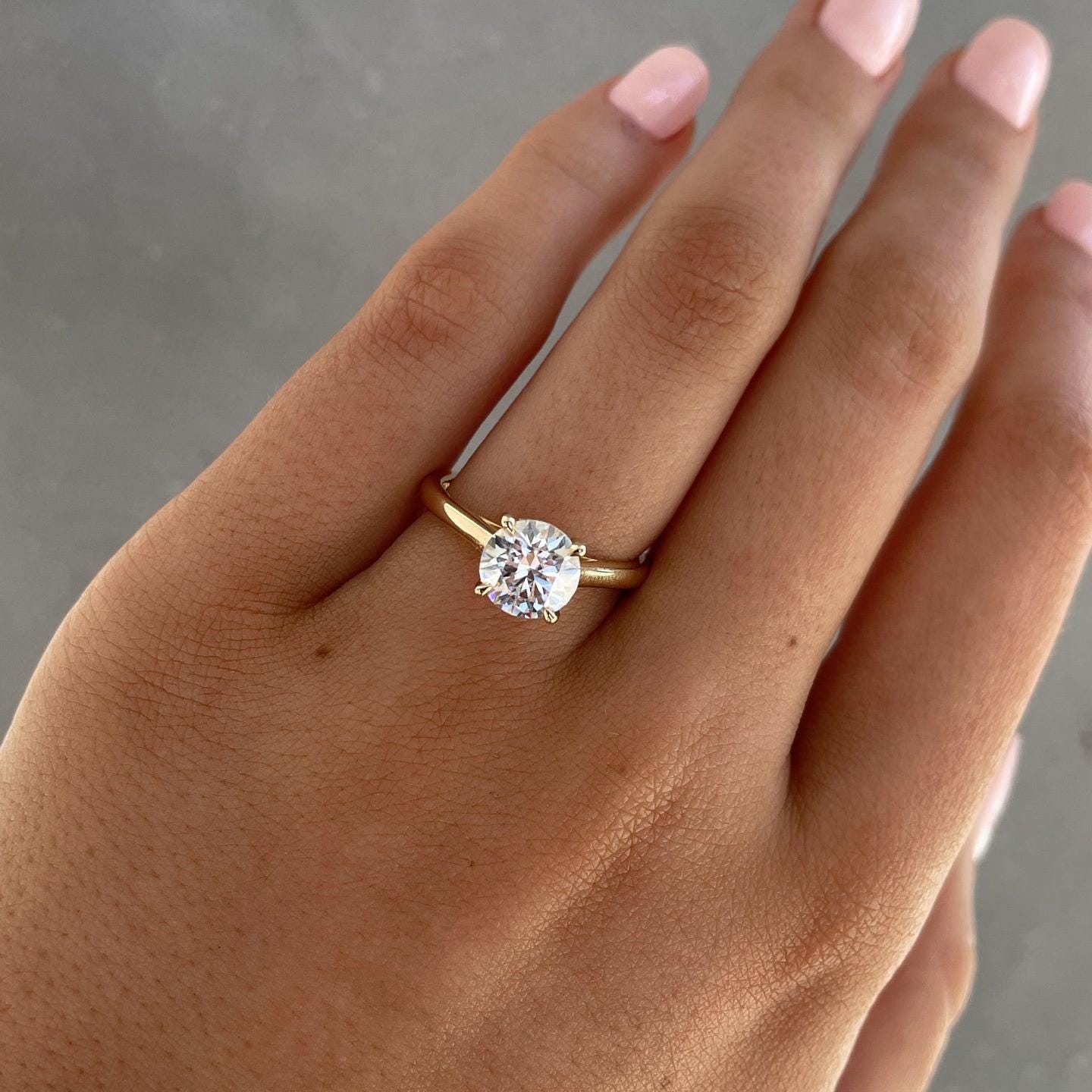 3.00ct Lab Grown Diamond Engagement Ring | Round Brilliant DEF VVS IGI Certified | 10k 14k 18k Platinum White Gold | Ethical & Custom Ring