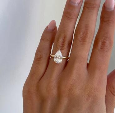 Pear 4.50tcw Lab Grown Diamond Solitaire Engagement Ring, DEF Color VVS-VS Clarity - IGI Certified